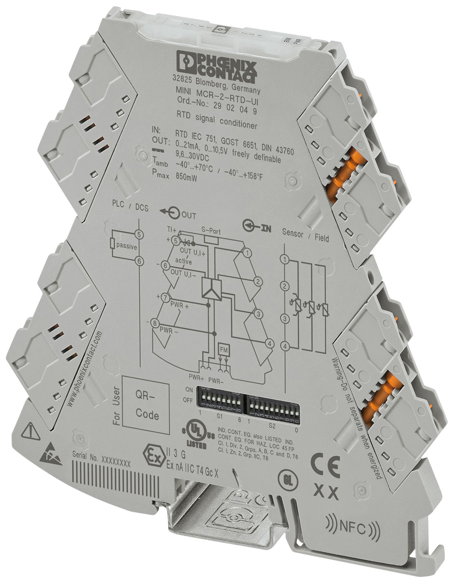 Convertitore di temperatura PX MINI MCR-2-RTD-UI