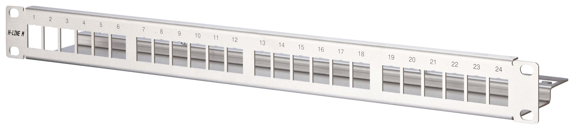 Panneau de distribution 19" H-LINE M, 24-port Keystone vide blindé 1UH, ac-fin