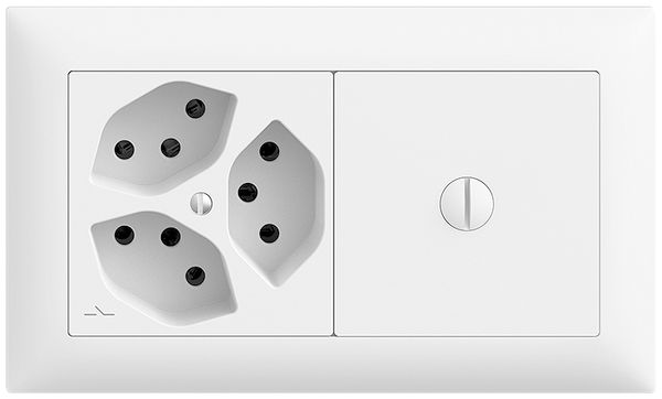 Combinaison ENC EDIZIOdue 1×2 blanc 3×T13S + plein