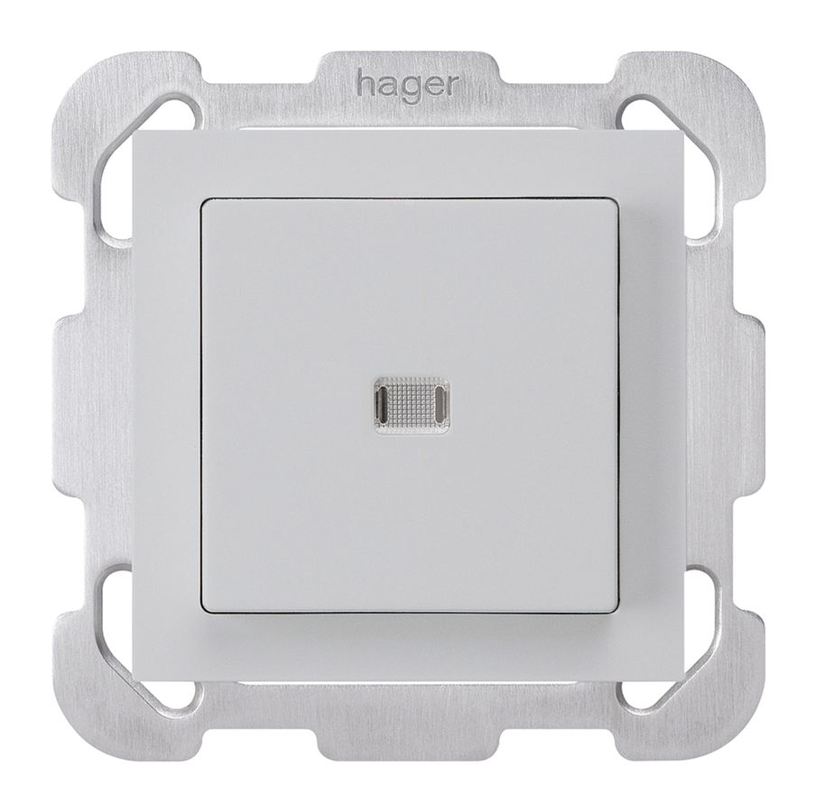 UP-Leuchtdruckschalter kallysto 3/1L hellgrau mit Befestigungsplatte