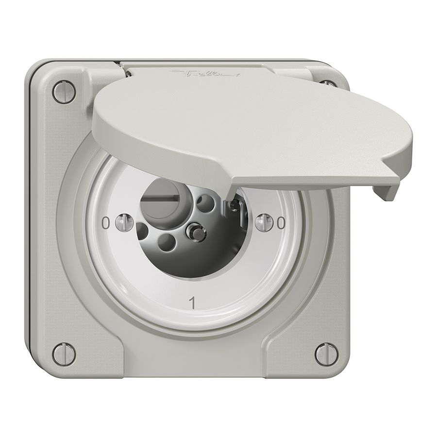 Interrupteur rotatif NUP NEVO, 0/2L, sans cylindre, KS, 0-1-0-1, gris clair