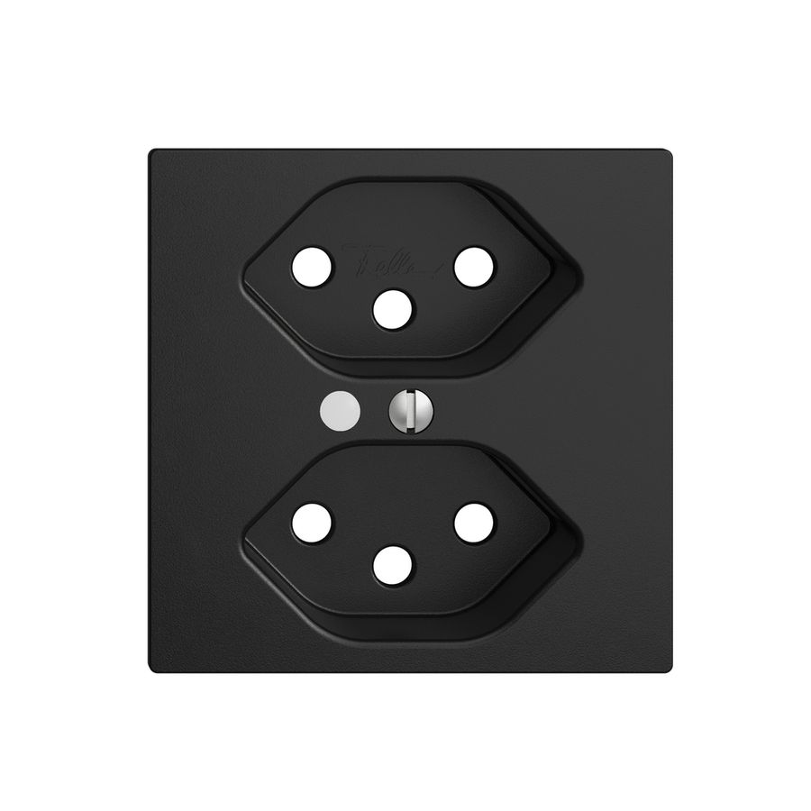 Kit frontale EDIZIOdue nero 60×60mm 2×T13 con lente