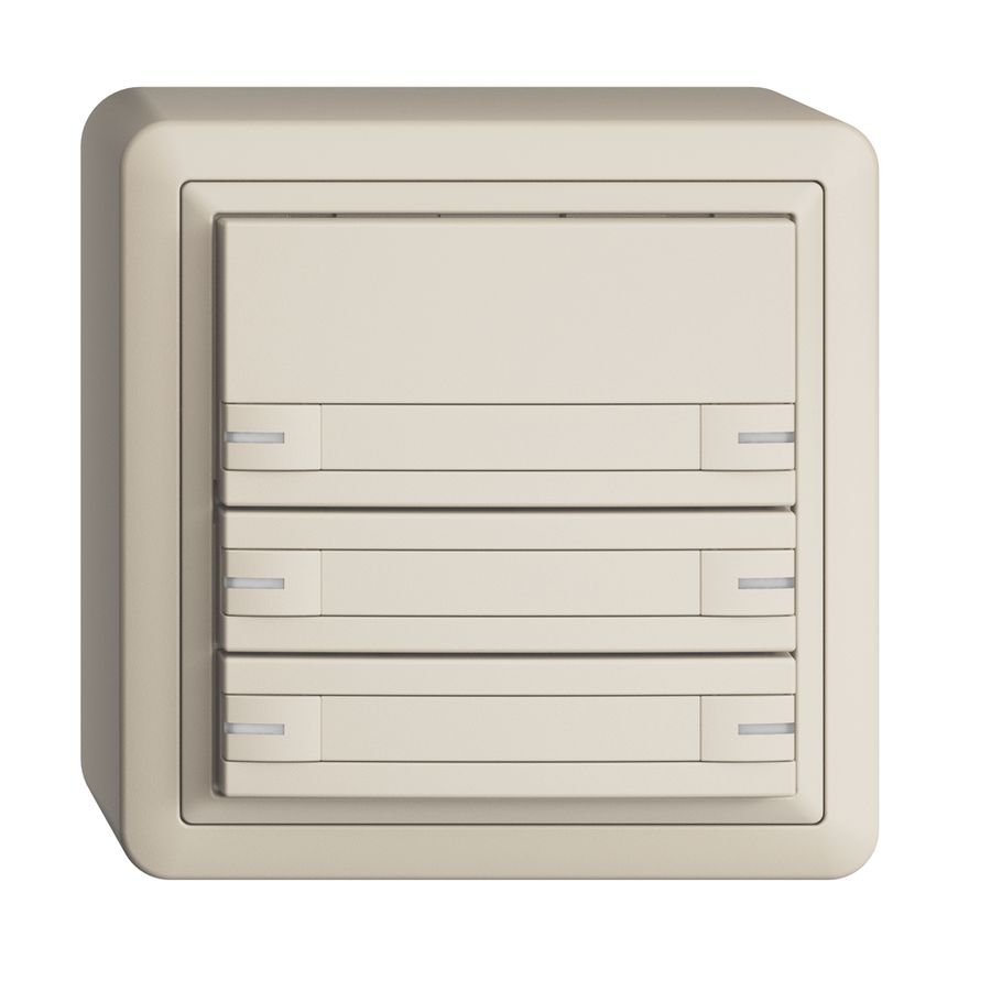 Pulsante KNX RGB AP EDUE, 250mW, c.LED RGB, c.carta 6×pulsante com.1×tasto crema