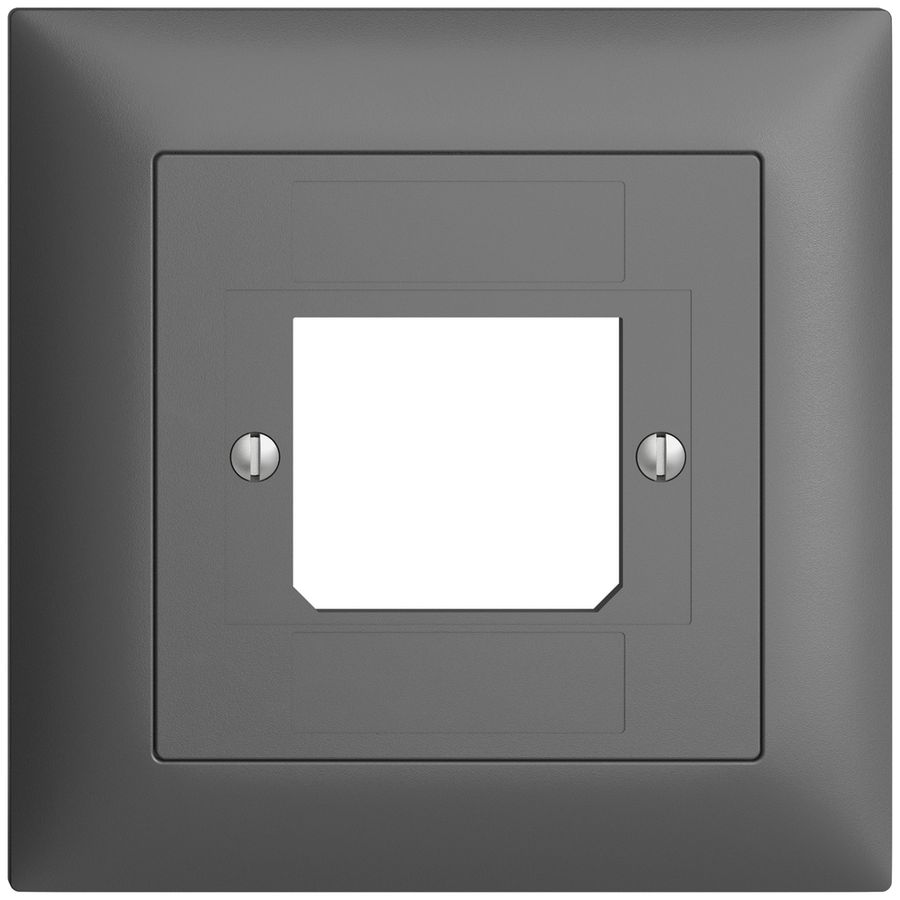 Frontset EDIZIOdue dunkelgrau 88×88mm 1×TT 3×RJ