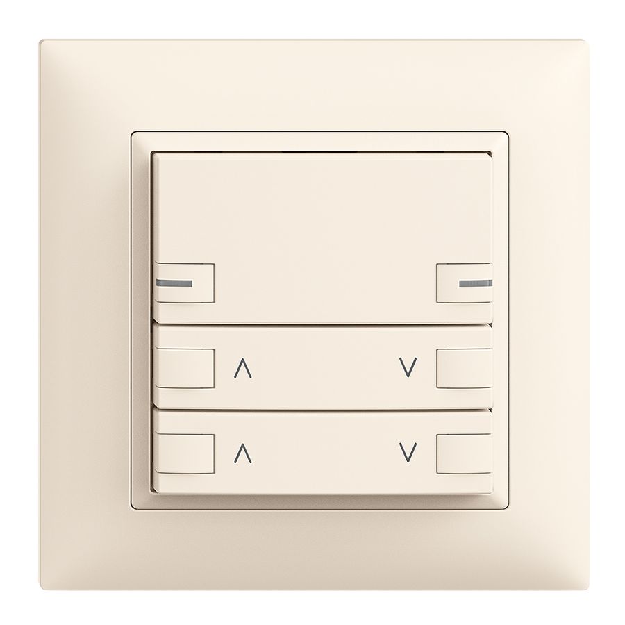 UP-Frontset EDIZIOdue zeptrionAIR Motor 2K ohne Bezeichnung mit LED crema