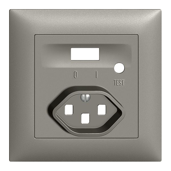 Frontset EDIZIOdue zu FI-Steckdose dunkelgrau