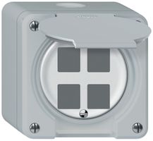 Kit di montaggio AP robusto diritto per 4 prese 86×86mm grigio