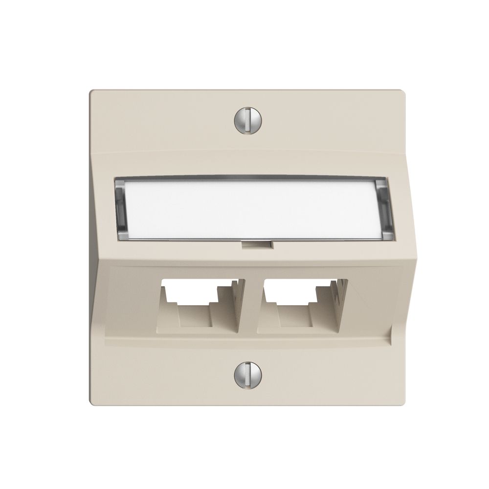 Kit di montaggio S-One EDIZIOdue F per 2×RJ45 obliquo, crema