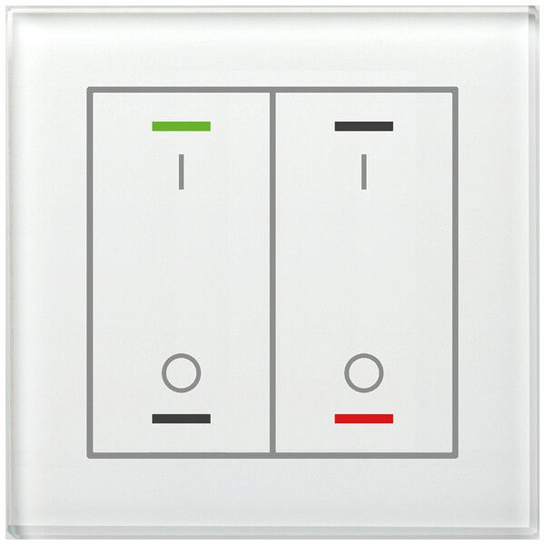 Pulsante KNX RGBW INC MDT GTL-2TBW.02S 2t/4a temp vetro bianco "I/O"