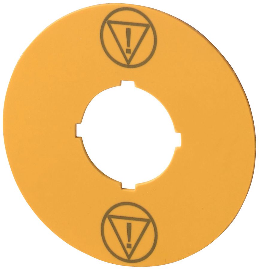 Étiqu.de marquage Eaton M22-XBK-ESS "ARRET D'URGENCE" Ø60mm jaune