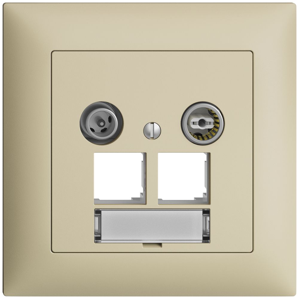 Prise multimédia ENC EDIZIOdue FMI EASYNET 4dB, p.2×RJ45 S-One, vanille