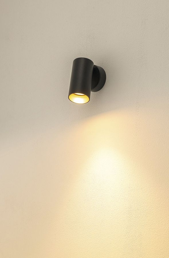 Plafoniera/applique SLV KAMI GU10 1×0…10W 114×70mm nero/oro