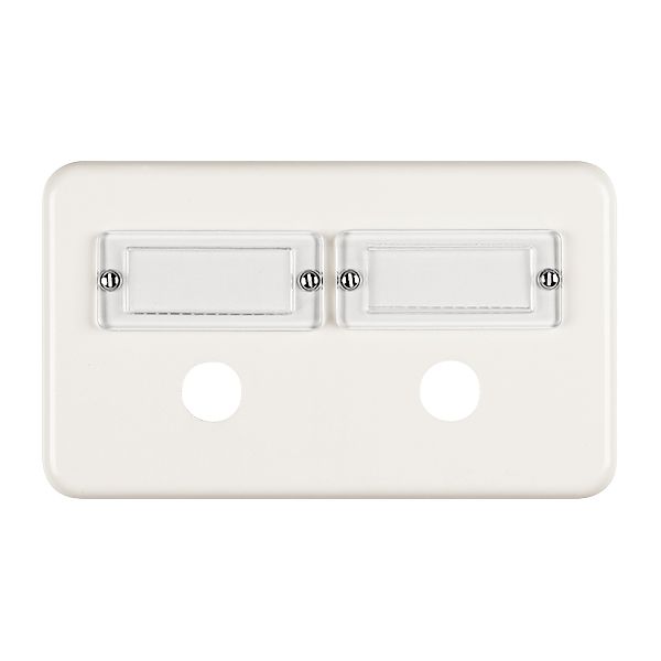 Placca di cop.grd.I-I bianco, orizz. con porta-eticchetta