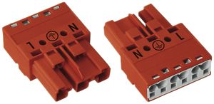 Stecker WINSTA MIDI 3L ohne Zugentlastungsgehäuse, rot
