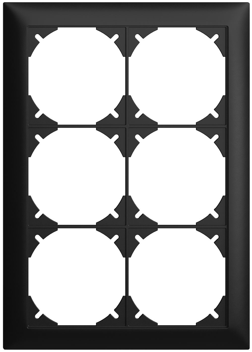 Telaio di copertura EDIZIOdue 2×3 nero