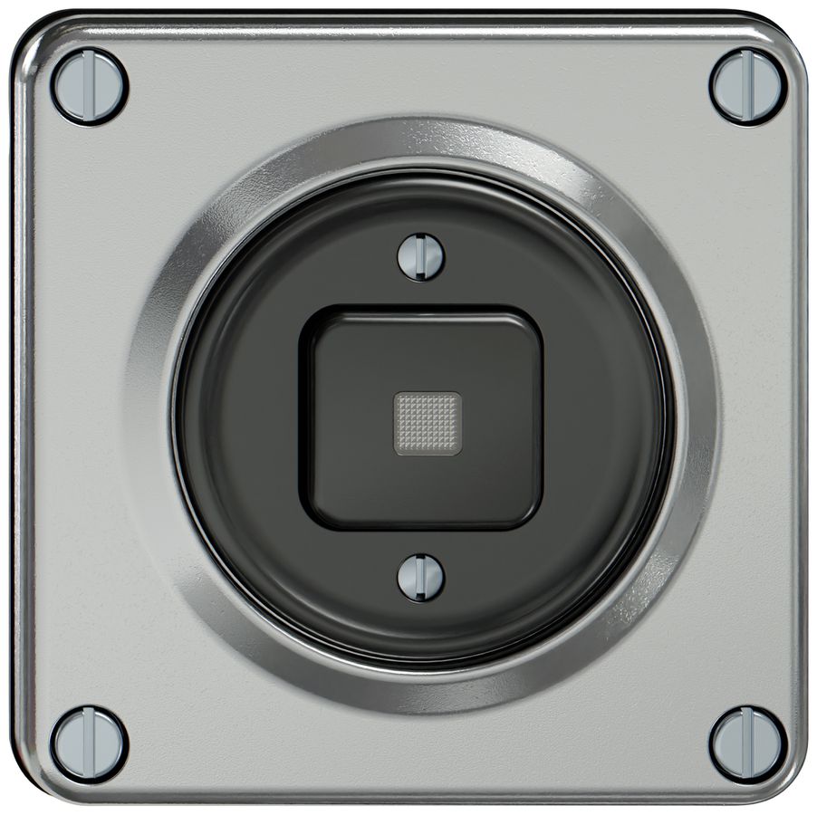 Interruttore a pulsante luminoso ELEMENT schema 6/1L 16A 250V LED alluminio