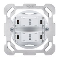 Einsatz Storentaster Hager 250V 6A mit 2 Tasten Steckklemmen Befestigungsplatte