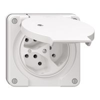 NUP-Steckdose NEVO, 3×T13, IP21, m.LED, weiss