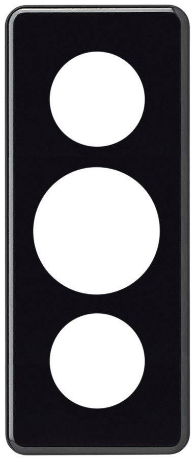 UP-Abdeckplatte basico 3×1 Ø43mm+Ø58mm+Ø43mm schwarz