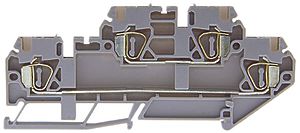 Durchgangs-Reihenklemme Woertz 0.2…2.5mm² 16A 300V Federzuganschluss 2×2 TH35 gu