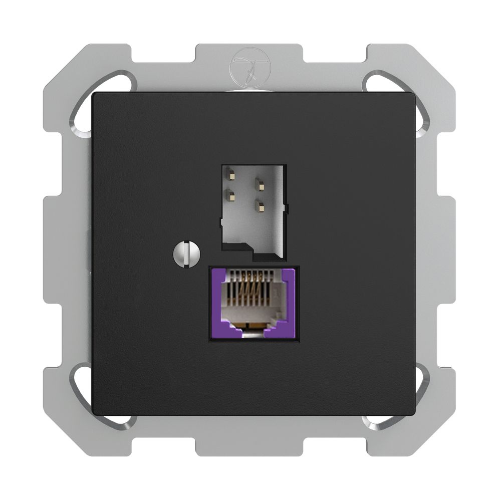 Prise ENC T+T 6P/1×RJ45 DSL-à large bande EDIZIOdue noir