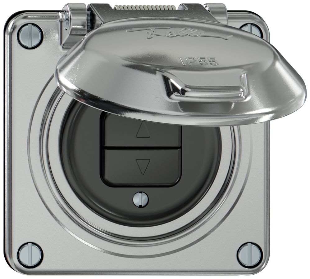 Storenschalter ELEMENT 1P 2 Tasten mit Deckel aluminium