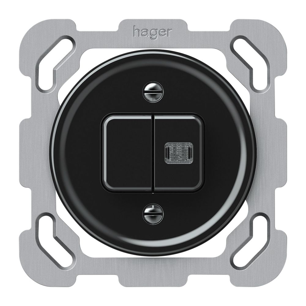 UP-Leuchtdruckschalter origin Sch 1 (3+3) 1×LED 77×77mm schwarz