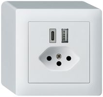 Prise de charge USB AP kallysto 18W PD 1×type A 1×type C T13 blanc