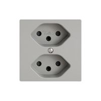 Steckdose EDIZIO.liv SNAPFIX® 2×T13 mit Shutter hgu