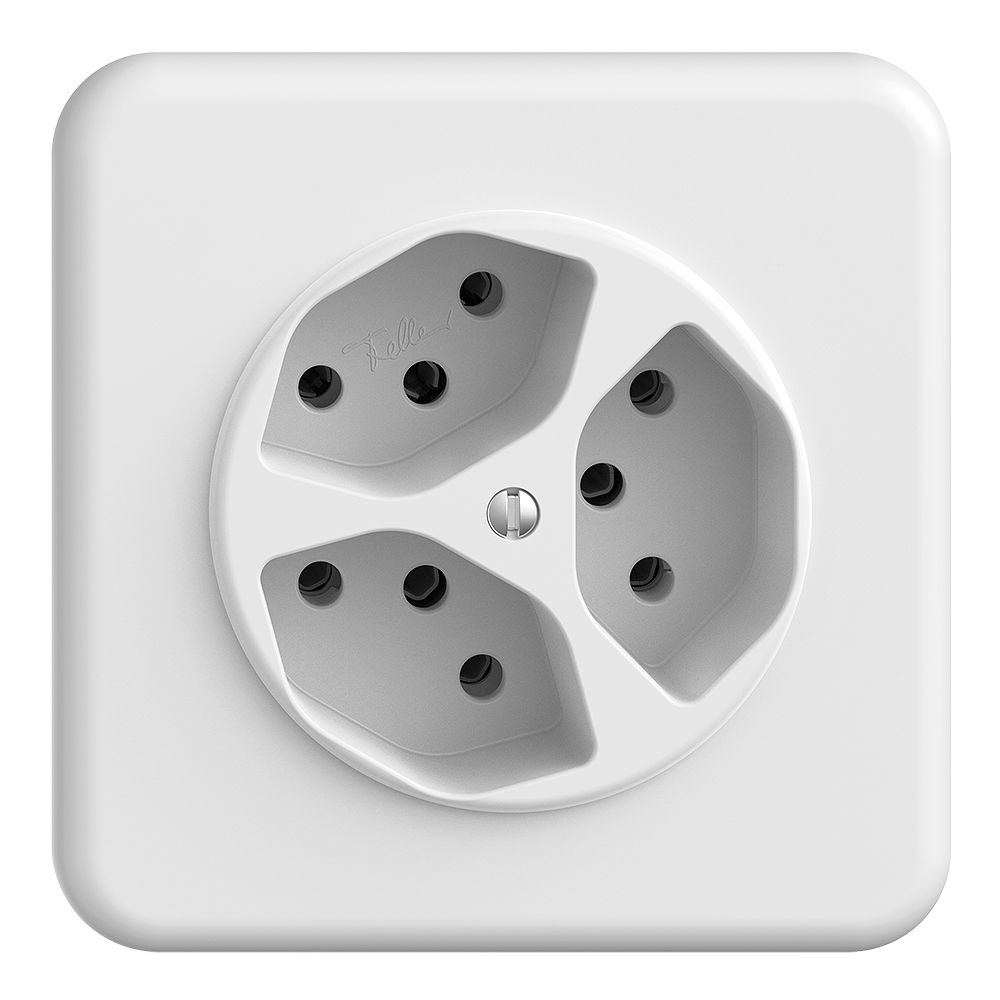 Prise ENC STANDARDdue 3×T13 blanc