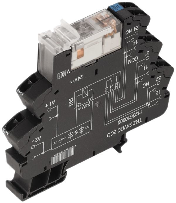 Interface relais TERMSERIES TRZ 24VDC LED vert 2C 250VAC 8A connexion à ressort