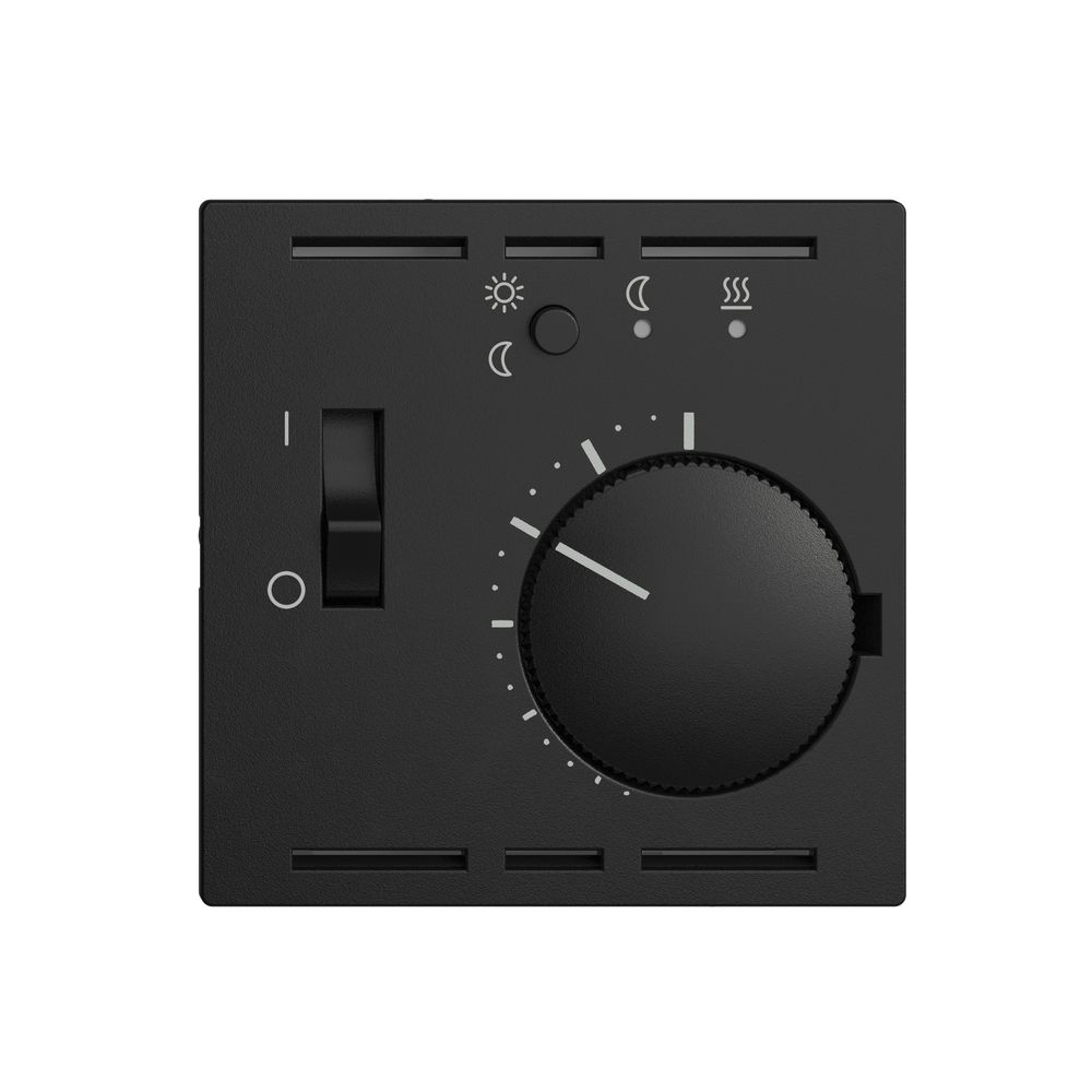 Kit frontal EDIZIOdue noir 60×60mm pour thermost.d'amb.