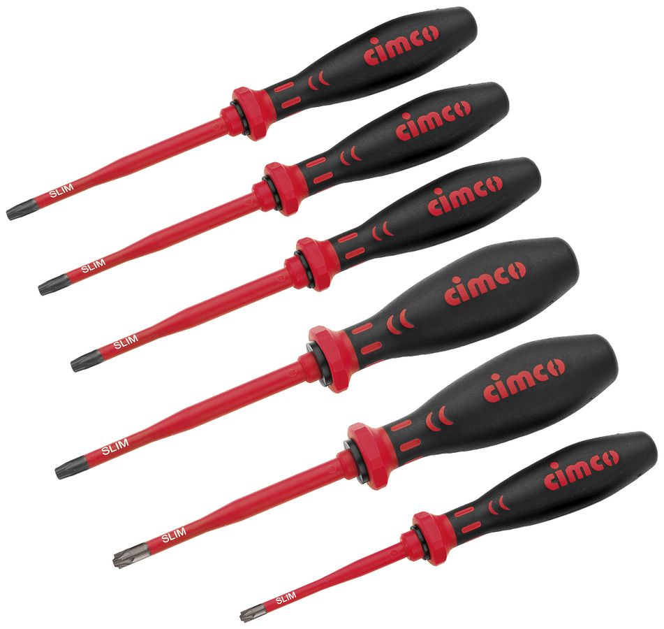 Schraubenzieher-Set Cimco SLIM, 2×PZ, 4×Torx, VDE, 10 000V