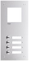 Frontplatte Hager intercom mono 4× 150×318×32mm edelstahl