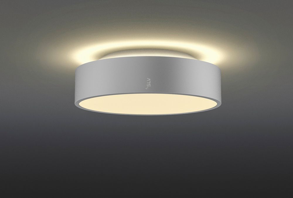 LED-Deckenleuchte SLV MEDO 30 12W 1200lm 927/930/940 IP50 DIM Ø280mm grau