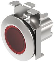 Leuchtdrucktastervorsatz EAO45 flach rot Ø30.5mm IP67/IP69K Ring grau