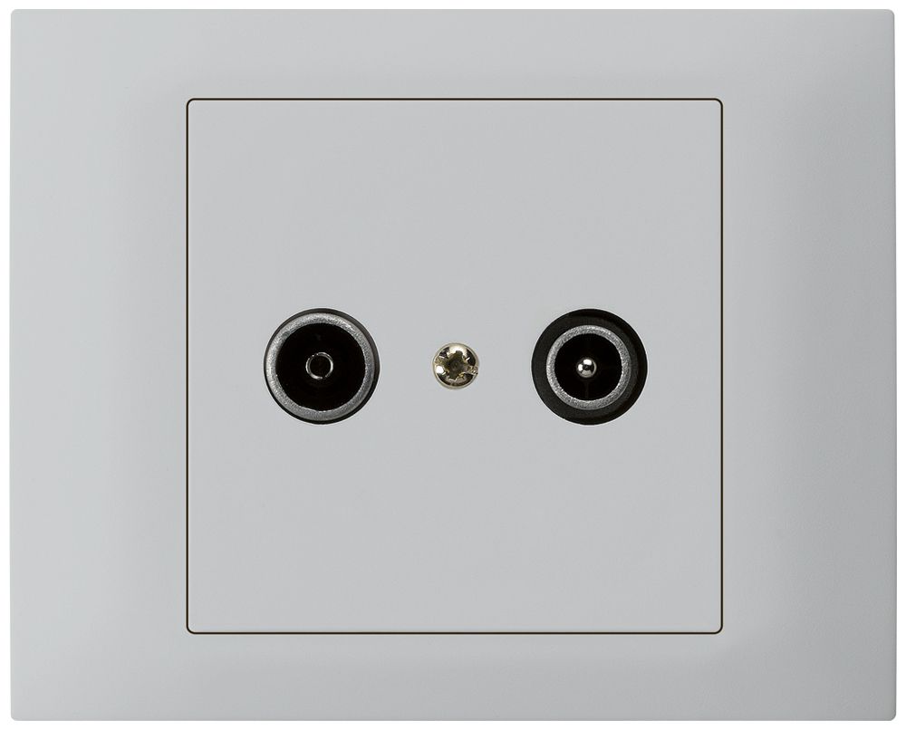 EB-Antennendose kallysto TV-R 23dB Durchgangsdose hellgrau