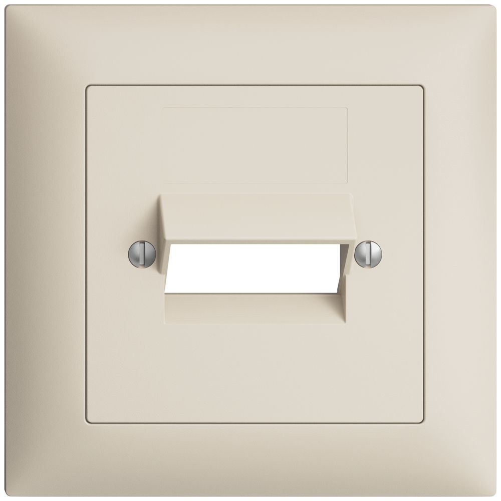 Frontset EDIZIOdue crema 88×88mm 2×RJ45