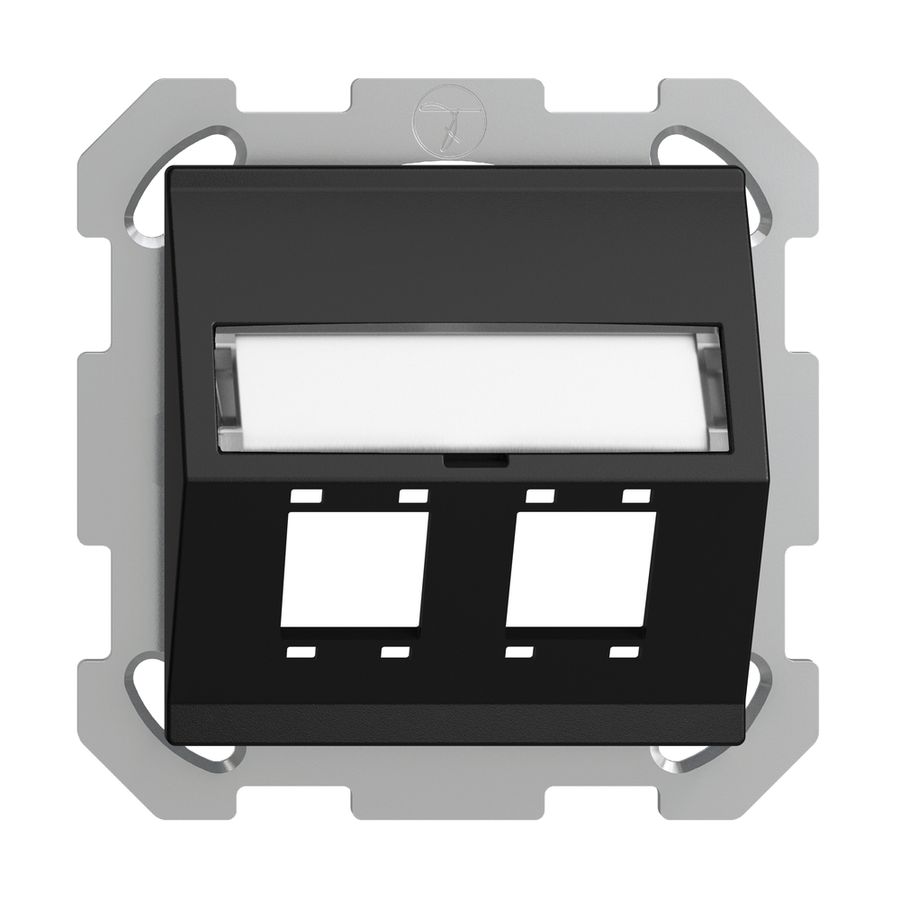 Kit montage ENC EDIZIOdue FM sortie oblique 2×R&M cat.5e/6/LC spécial, noir