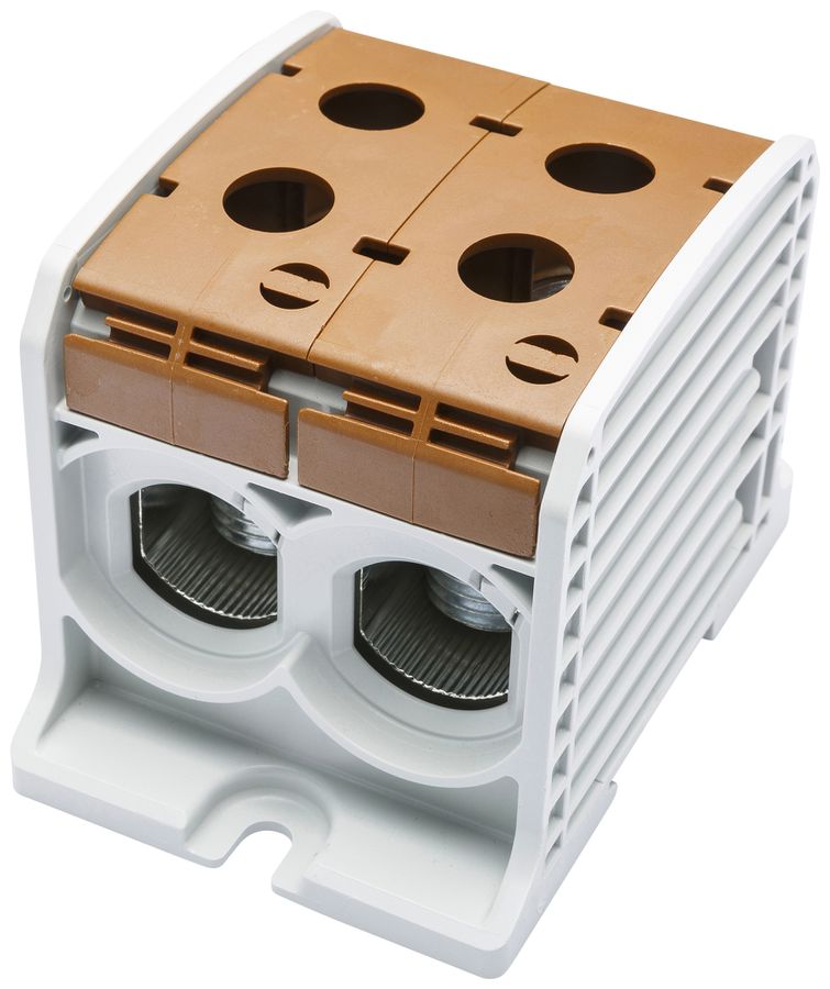 Bloc de distribution Bals RKA 185 1P 353A 2×entrée 2×sortie 10…95mm² brun