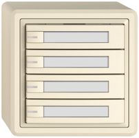 AP-Universaltaster EDIZIO.liv UNI SNAPFIX® 12…48V m.LED blau 4× 1-Tbed.Pap.cr