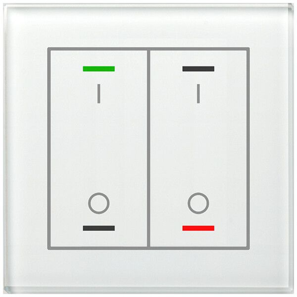 Poussoir KNX RGBW ENC MDT BE-GTL2TW.B1 2t/4a temp.verre blanc "I/O"