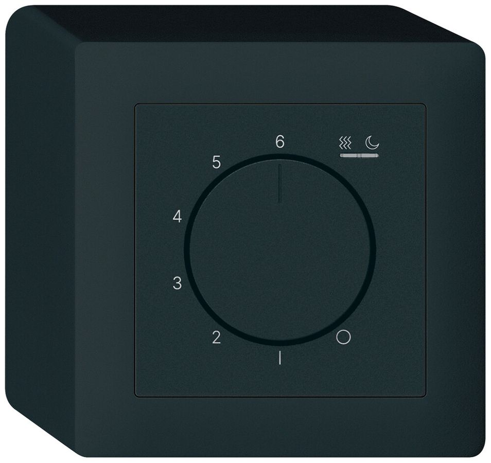 AP-Raumthermostat kallysto An/Aus 230VAC 16A 88×88mm schwarz
