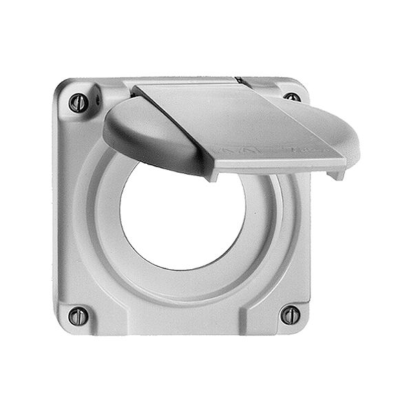 Deckel mit Klappdeckel weiss Bohrung 43mm