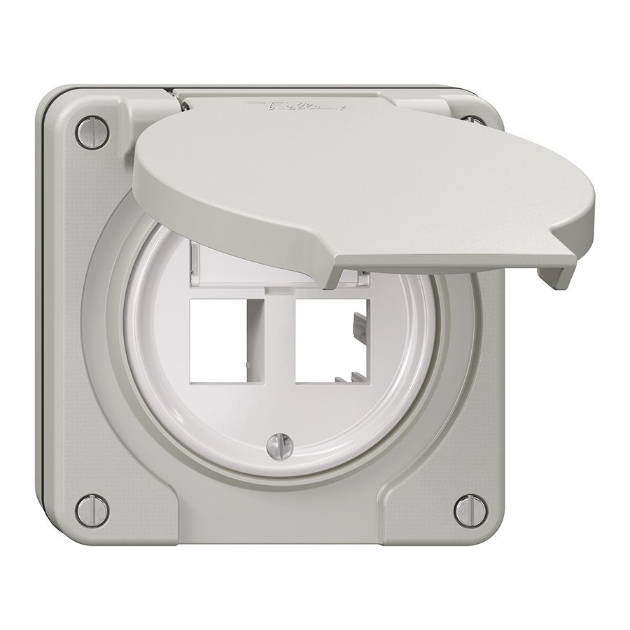 Kit de montage NUP Feller freenet, pour sortie droite, double, gris clair