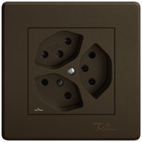 UP-Steckdose EDIZIO.liv SNAPFIX® 3×T13 1×S br