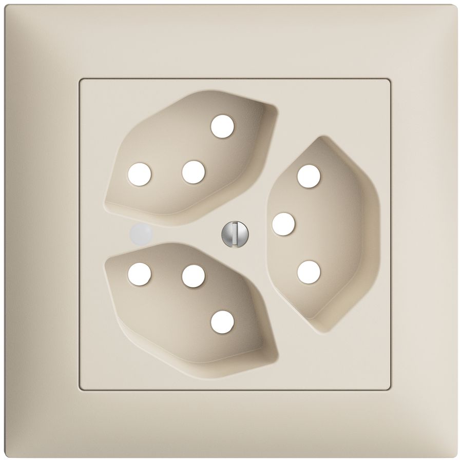 UP-Frontset EDIZIOdue crema 88×88mm 3×T13 mit Linse