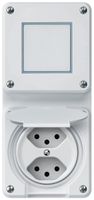 UP-Kombination robusto Wechselschalter Steckdose 2×T13 86×146mm weiss