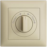 Kit frontal EDIZIOdue Ouvert->I<-Fermé vanille 88×88mm pour contact pivotant