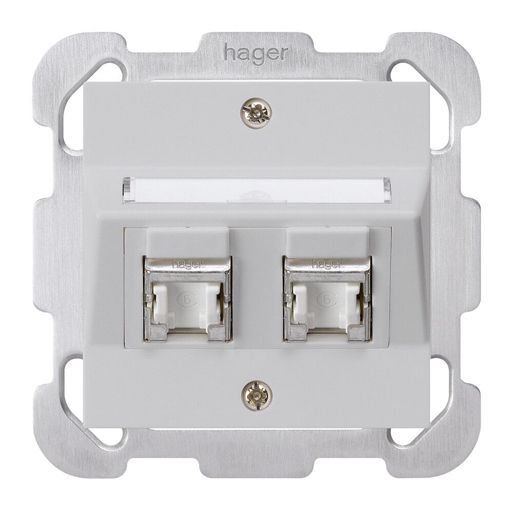 UP-Montage-Set kallysto B Kat.6 2RJ45/s hellgrau